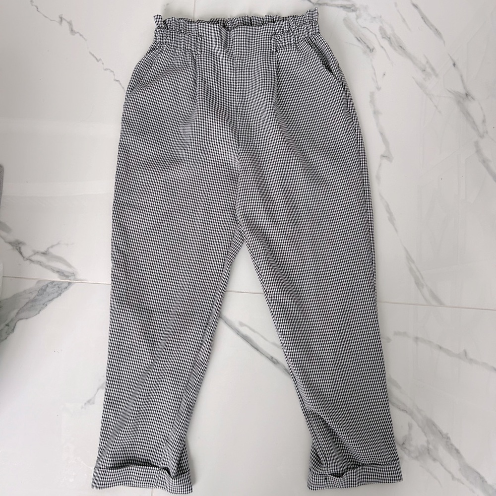 Black & white plaid pants